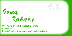 irma kohari business card